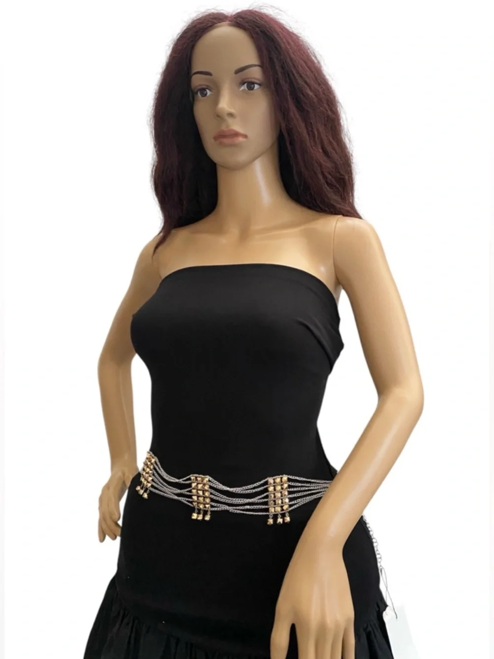 Zara multi stand silvertone with goldtone bead chain belt - Picture 5 of 6